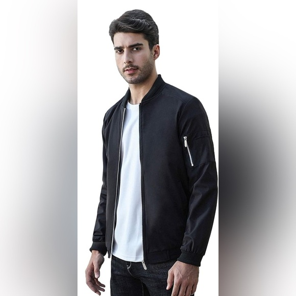 SANDBANK-  Slim Fit Lightweight Softshell Flight Bomber Jacket - Picture 3 of 8
